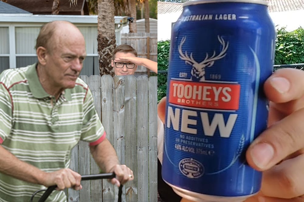 With Silly Season Over, Local Bloke's Best Bet For Having An Ice Cold Mainstream Beer Is With The Old Fella Next Door When He's Done With His Lawn