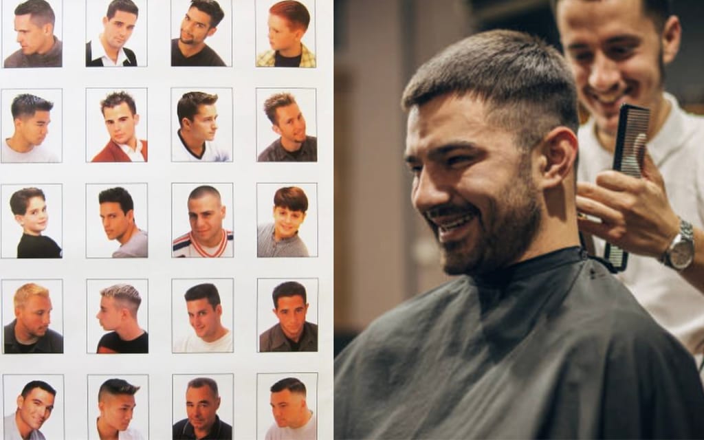 Faded Haircut Guide Poster At Turkish Barbershop Somehow Older Than The Actual Barber