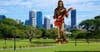 Eighteen Metre Statue Of Bernard Fanning Erected In Brisbane’s New Farm Park