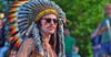 Bloke Wearing Indian Headpiece At Music Festival Only Came To See Flight Facilities