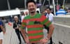 Japanese Rugby Superfan Bak San Body Paints The Bunnies Jersey For Wallabies Game