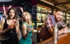 Group Of Woo Girls Overcome With Jealousy As Cute Bartender Starts Charming Other Patrons Too