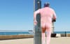 Surf Town Local Asserts Authority At Beach Showers By Getting Completely Nude