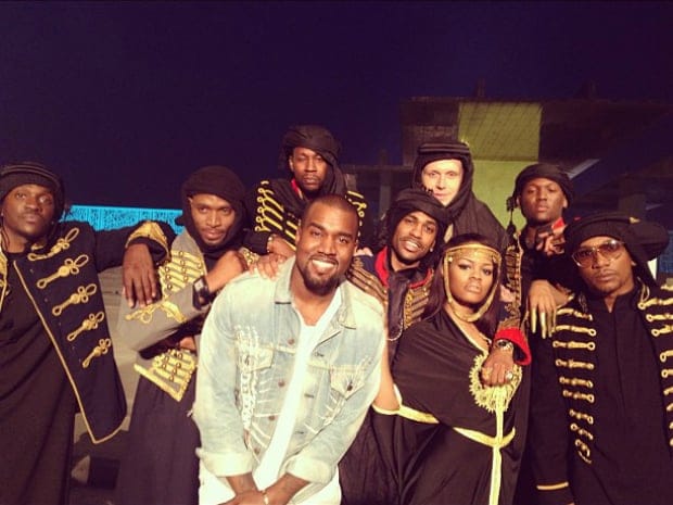 Kanye West, a.k.a 'Yeezus' poses with his G.O.O.D Music label artists