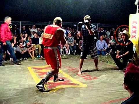 Councillor Keith Carton, Betoota's mayor, identified in the ringside.