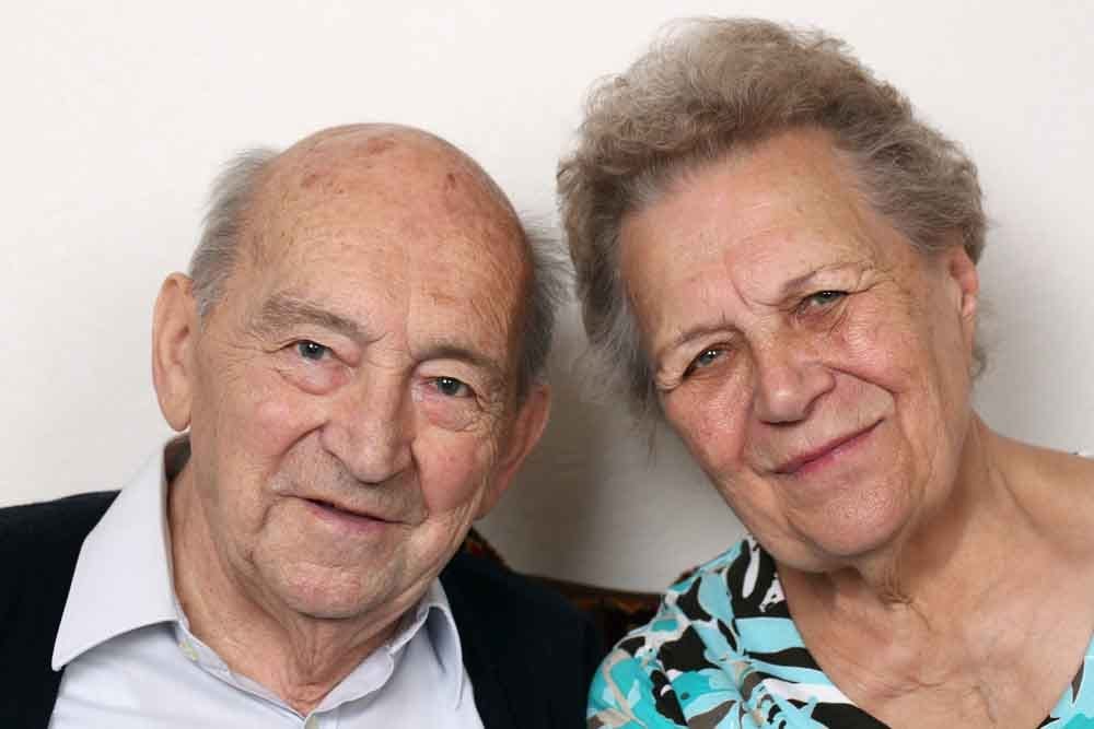 92-year-old returned serviceman Clive Bushnell, and his wife Wendy, 80