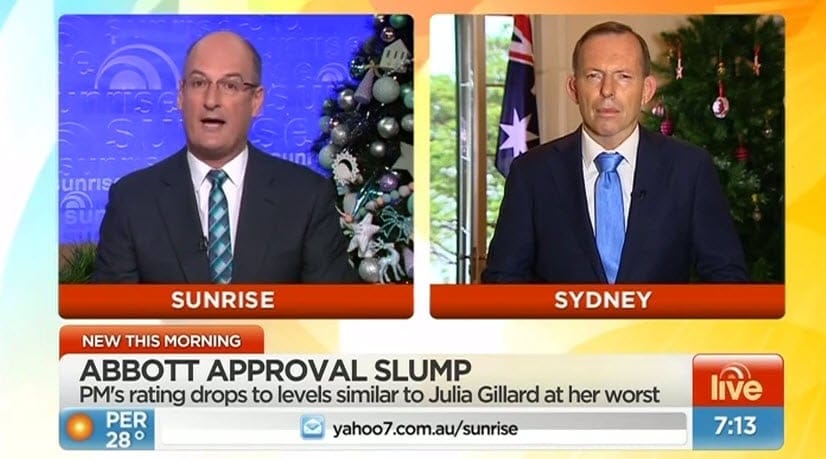 David Koch interviews Tony Abbott live on the 2nd-rate Australian breakfast program