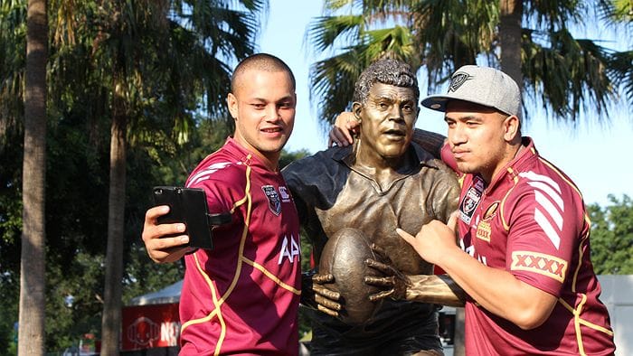 The iconic bronze statues of rugby league heroes Mal Meninga, Darren Lockyer and the late Artie Beetson makes Caxton Street a hotspot for "hardened" beer-drinkers