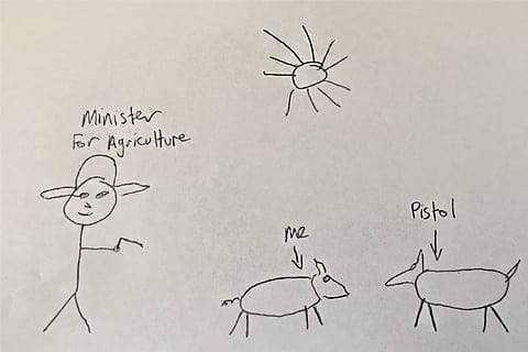The leaked image of the two-year-old terrier's drawing. Photo: Save The Puppies