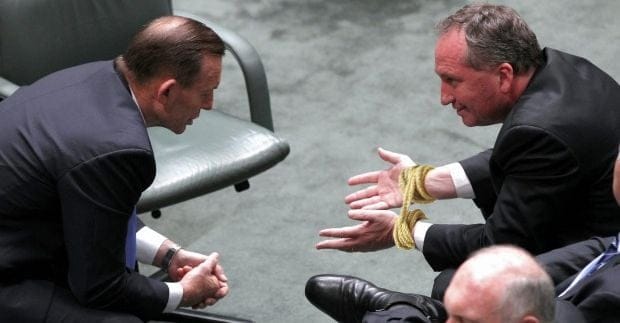 Barnaby Joyce will unfortunately have his hands tied on every political issue pertaining to agriculture from now on. PHOTO: Supplied.