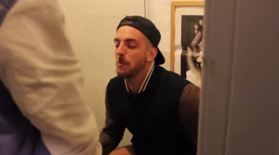 Benny Benchwood as seen in a viral youtube video that depicts the young NRL prodigy drinking his team-mates urine at the Northies Leagues Club in Cronulla