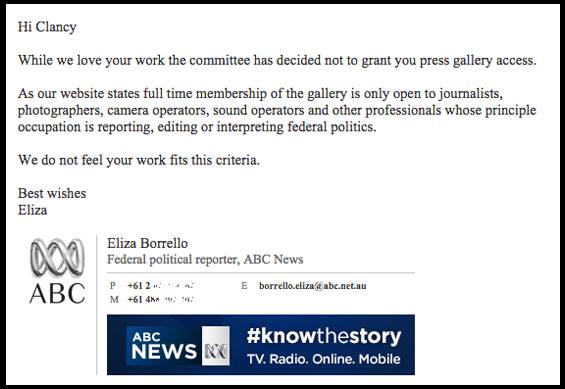 The Betoota Advocate is denied Press Gallery Access