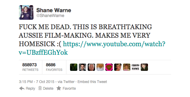 Shane Warne's ecstatic response to Streets Of Sydney Episode 2