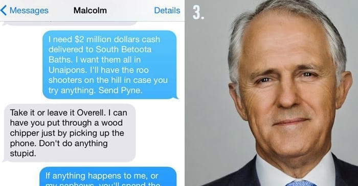 After an unsuccessful attempt at bribing Overell, Turnbull resorts to intimidation.