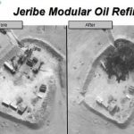 Before and after aerial pictures released by the U.S. Department of Defense show damage to the Jerive Modular Oil Refinery in Syria